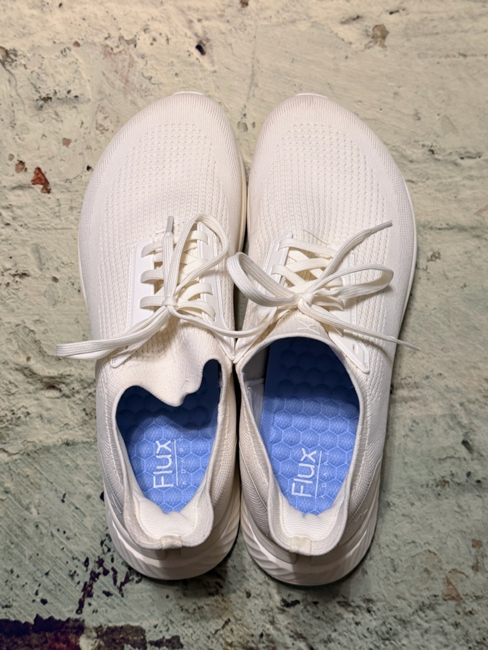 Cream White Athletic Sneakers with Blue Insole - FLUX-